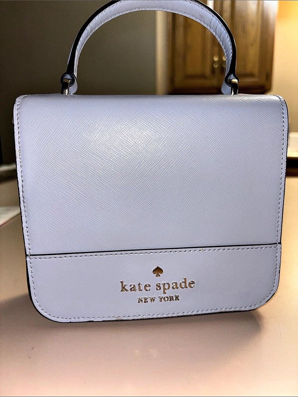 Kate Spade Staci Saffiano Leather Mini Satchel Crossbody Purple NWOT 299 RETAIL